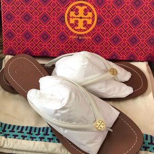 Tory Burch white leather thong sandal 11168648